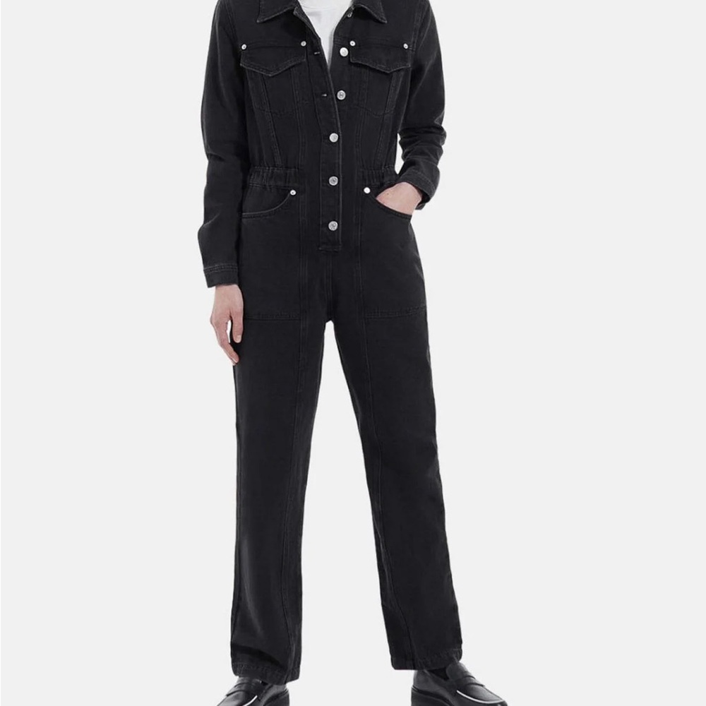 The Kooples Faded Black Denim Jumpsuit
